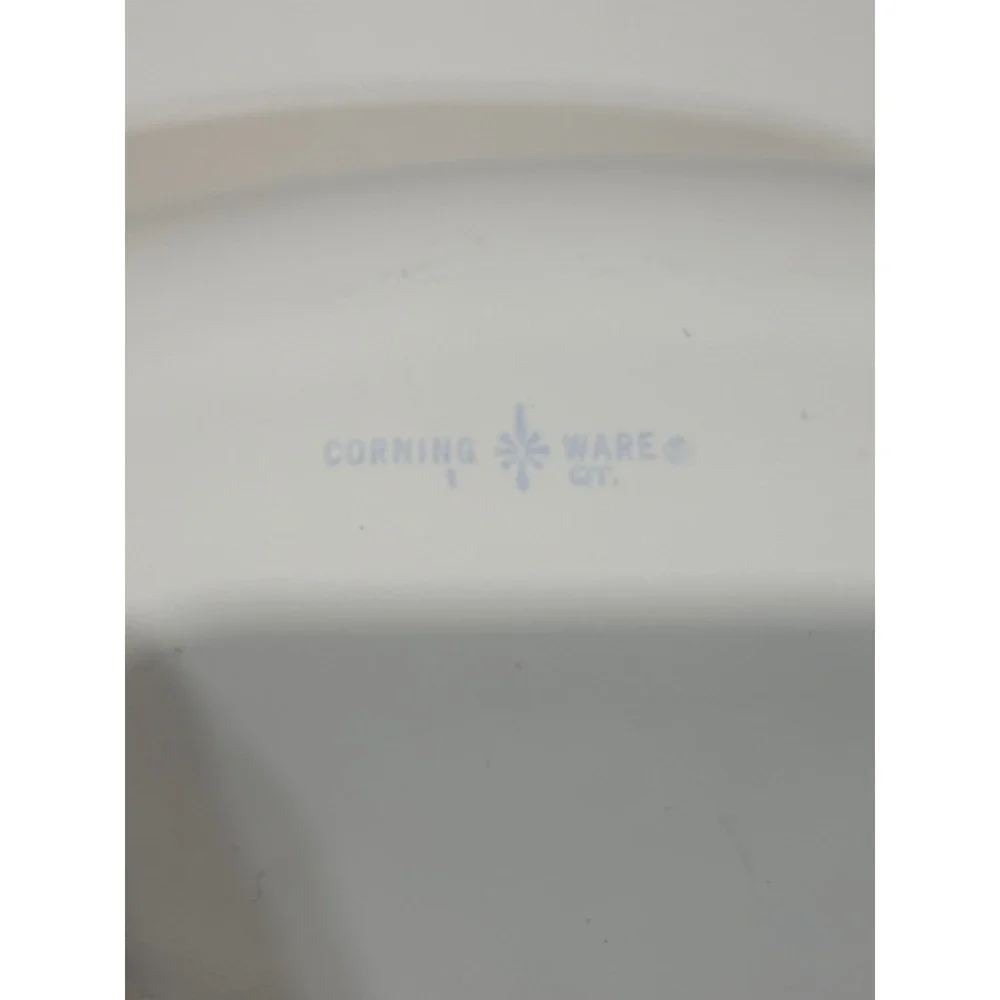 Corning Ware Casserole Dish Set 1QT & 1.5QT White Blue Cornflower Vintage descri